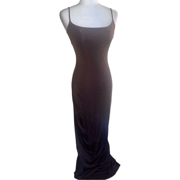 SKIMS x Swarovski Jelly Sheer Long Dress in Cocoa Sz Medium NWTs - Picture 4 of 10